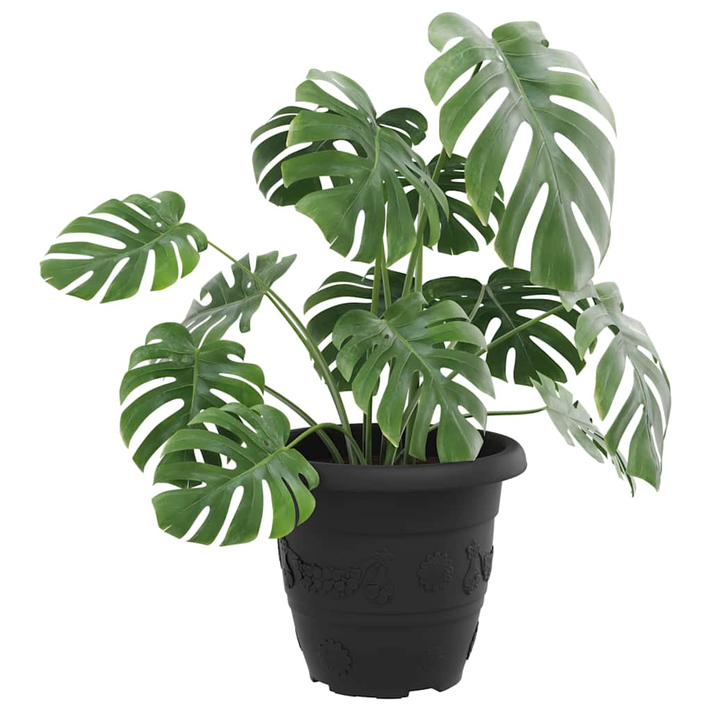vidaXL Round Flower Pot 24 pcs Black Ø 26 x 21.5 cm Plastic