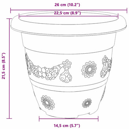 vidaXL Round Flower Pot 24 pcs Black Ø 26 x 21.5 cm Plastic