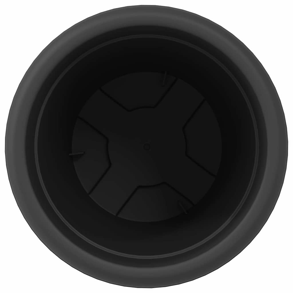 vidaXL Round Flower Pot 24 pcs Black Ø 30 x 25 cm Plastic