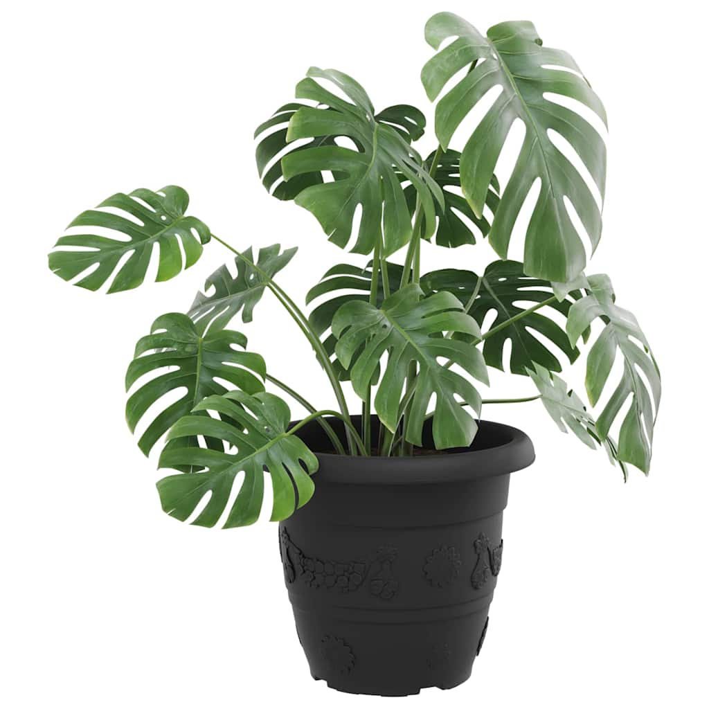 vidaXL Round Flower Pot 24 pcs Black Ø 34 x 28 cm Plastic
