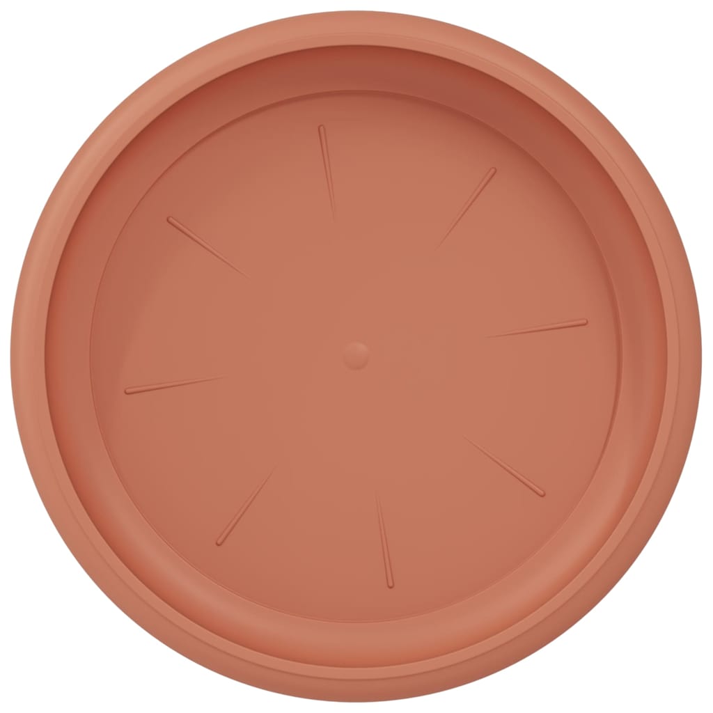 vidaXL Round Flower Tray 6 pcs Brick Red Ø 14 x 2 cm Plastic