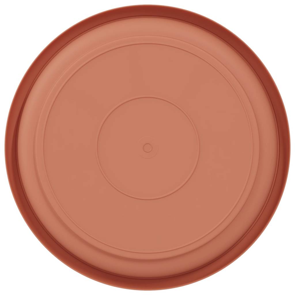 vidaXL Round Flower Tray 6 pcs Brick Red Ø 14 x 2 cm Plastic