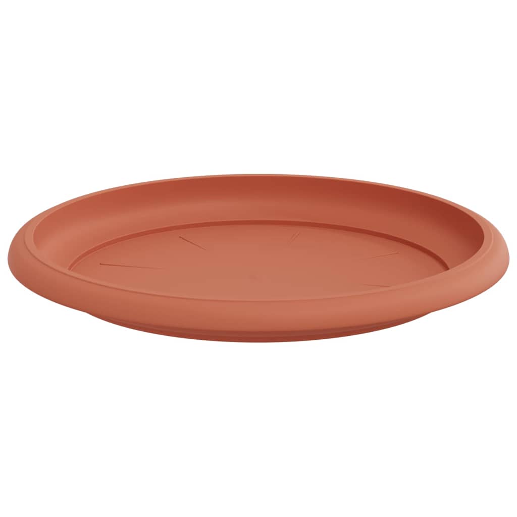vidaXL Round Flower Tray 6 pcs Brick Red Ø 17.5 x 2 cm Plastic