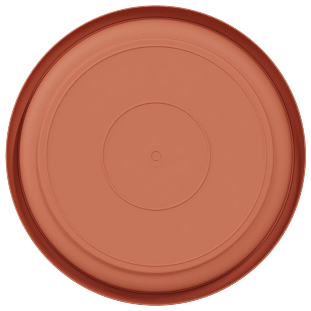 vidaXL Round Flower Tray 6 pcs Brick Red Ø 17.5 x 2 cm Plastic