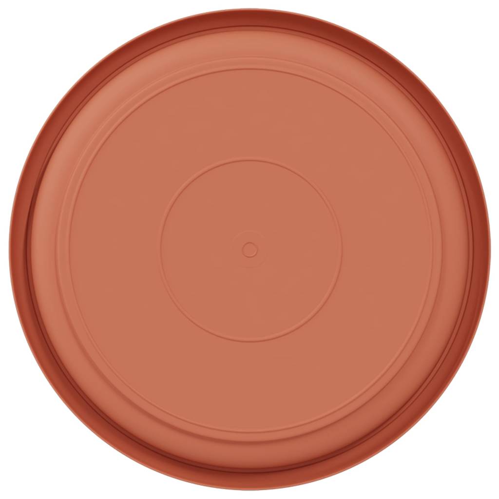 vidaXL Round Flower Tray 6 pcs Brick Red Ø 19 x 2 cm Plastic