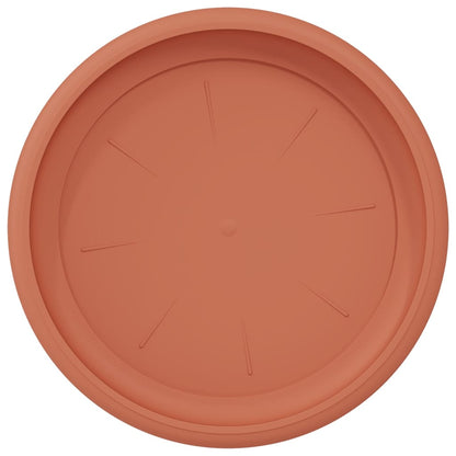 vidaXL Round Flower Tray 6 pcs Brick Red Ø 19 x 2 cm Plastic