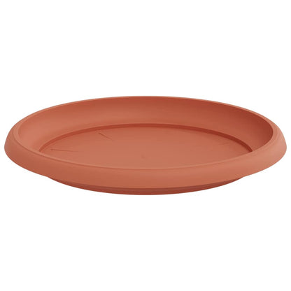 vidaXL Round Flower Tray 6 pcs Brick Red Ø 21.5 x 2.5 cm Plastic