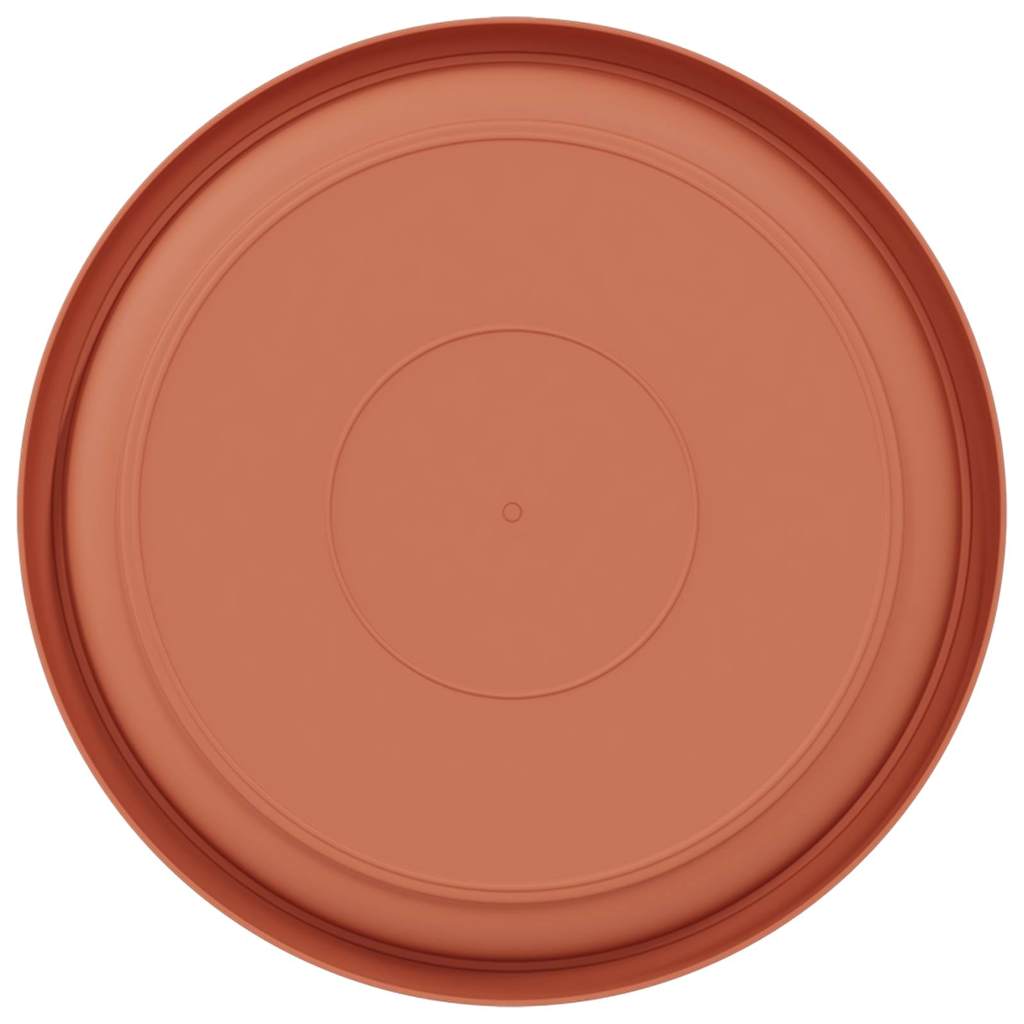 vidaXL Round Flower Tray 6 pcs Brick Red Ø 21.5 x 2.5 cm Plastic