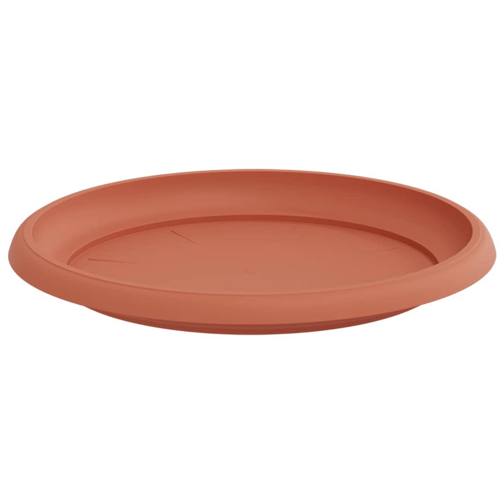 vidaXL Round Flower Tray 6 pcs Brick Red Ø 23.5 x 2.5 cm Plastic