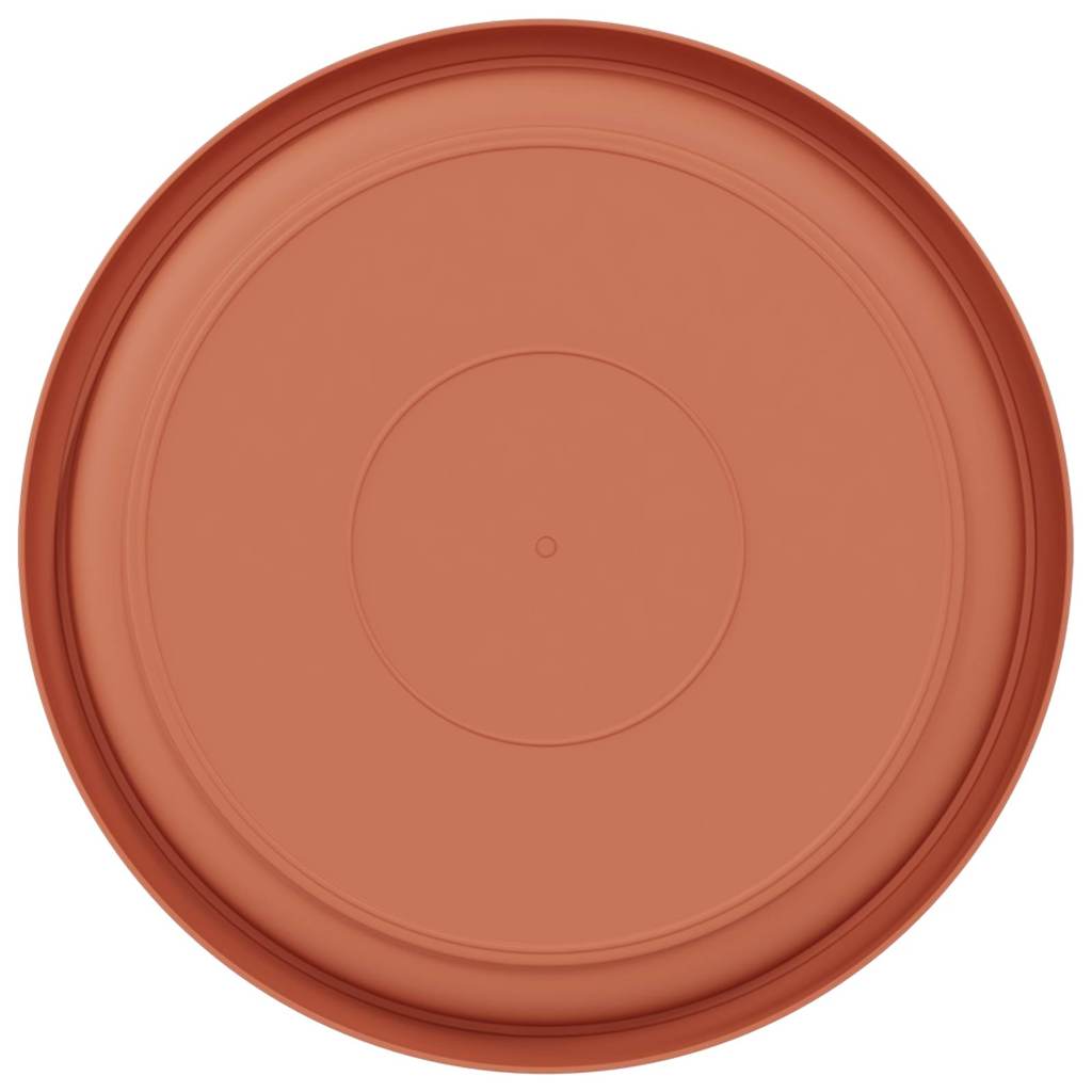 vidaXL Round Flower Tray 6 pcs Brick Red Ø 23.5 x 2.5 cm Plastic
