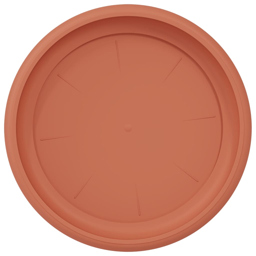 vidaXL Round Flower Tray 6 pcs Brick Red Ø 23.5 x 2.5 cm Plastic