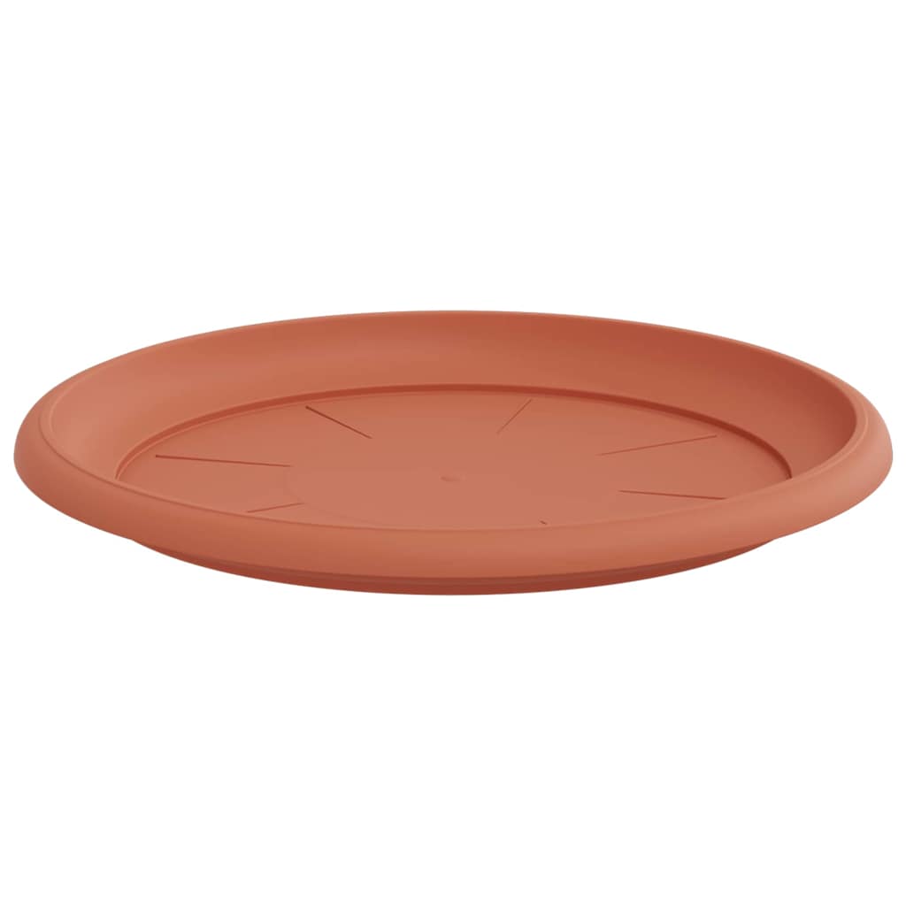 vidaXL Round Flower Tray 6 pcs Brick Red Ø 27 x 2.5 cm Plastic