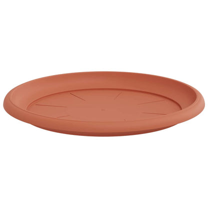 vidaXL Round Flower Tray 6 pcs Brick Red Ø 27 x 2.5 cm Plastic