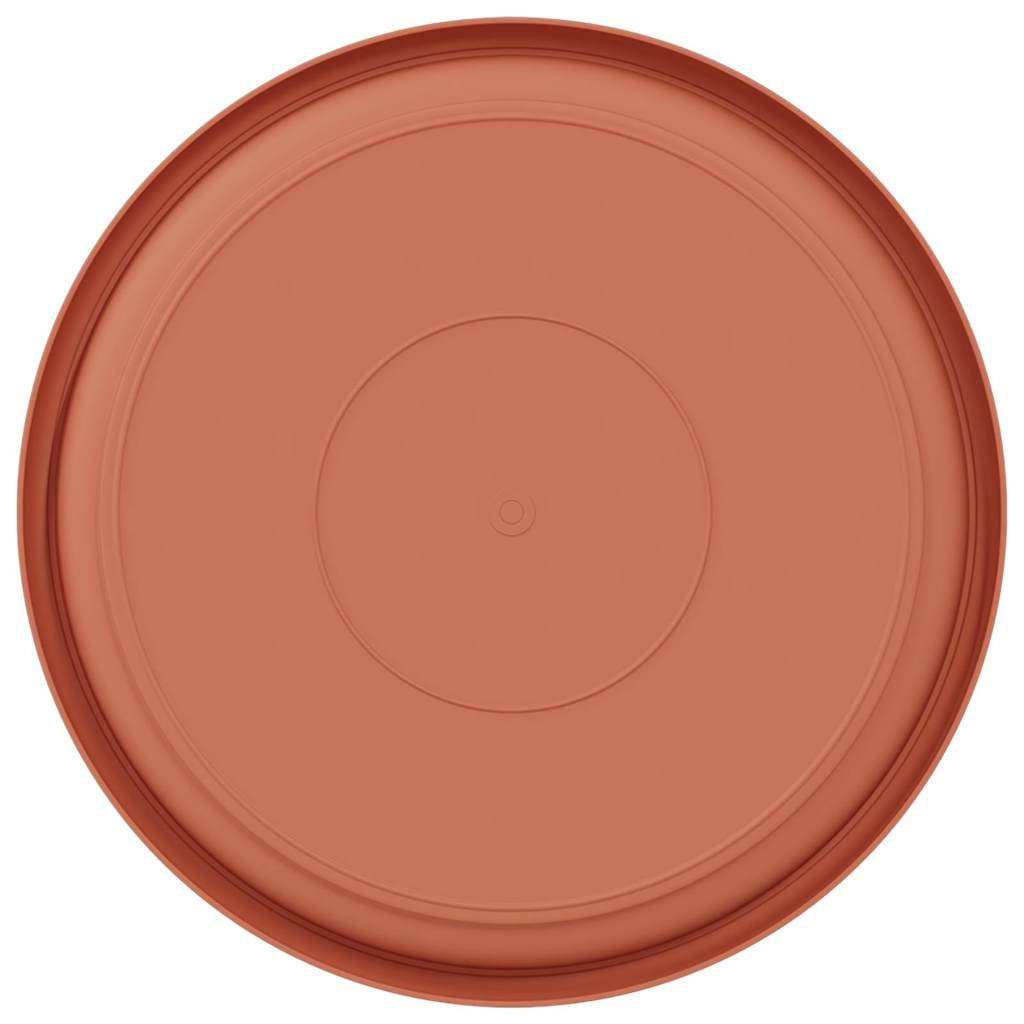 vidaXL Round Flower Tray 6 pcs Brick Red Ø 27 x 2.5 cm Plastic