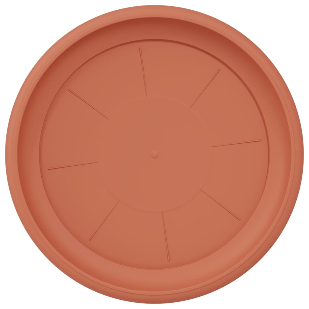 vidaXL Round Flower Tray 6 pcs Brick Red Ø 27 x 2.5 cm Plastic