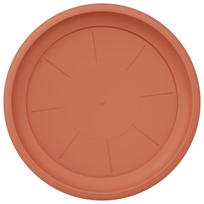 vidaXL Round Flower Tray 6 pcs Brick Red Ø 27 x 2.5 cm Plastic