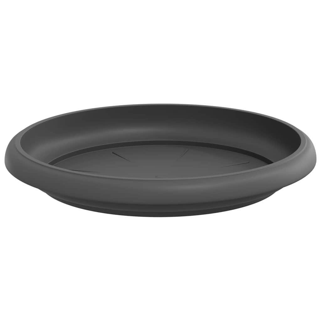 vidaXL Round Flower Tray 6 pcs Black Ø 14 x 2 cm Plastic