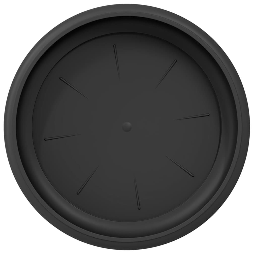 vidaXL Round Flower Tray 6 pcs Black Ø 14 x 2 cm Plastic