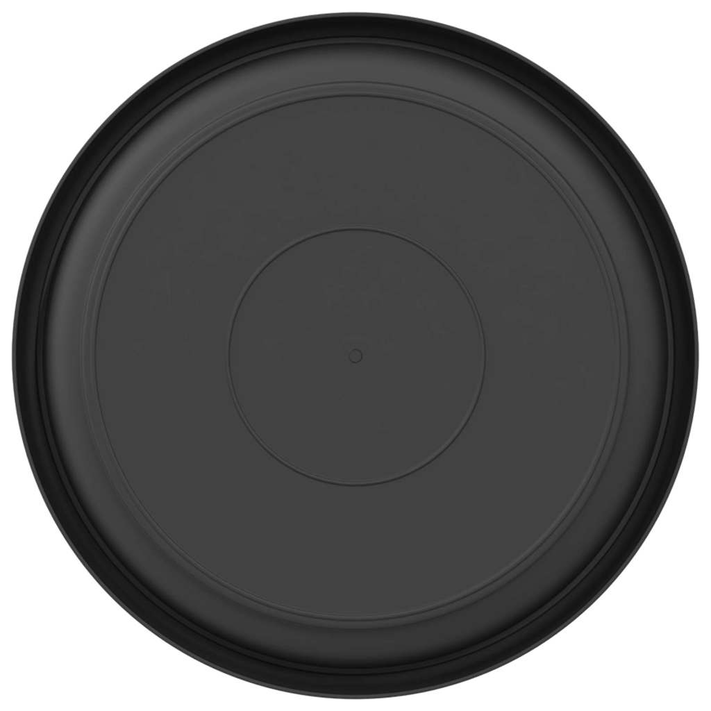 vidaXL Round Flower Tray 6 pcs Black Ø 23.5 x 2.5 cm Plastic