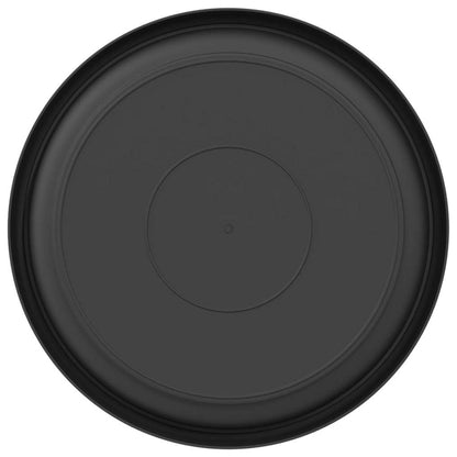 vidaXL Round Flower Tray 6 pcs Black Ø 23.5 x 2.5 cm Plastic