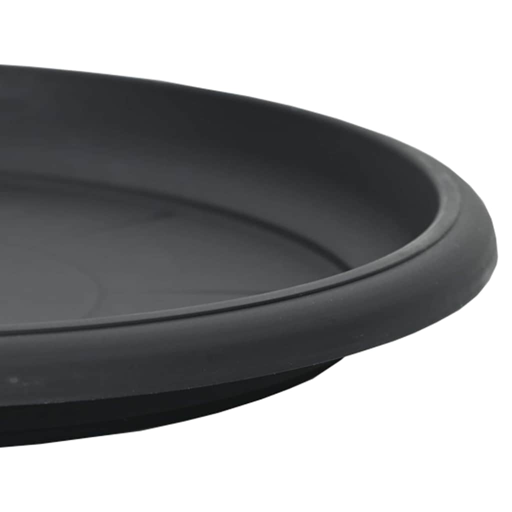 vidaXL Round Flower Tray 6 pcs Black Ø 27 x 2.5 cm Plastic