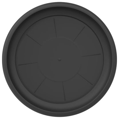 vidaXL Round Flower Tray 6 pcs Black Ø 27 x 2.5 cm Plastic