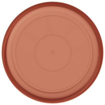 vidaXL Round Flower Tray 24 pcs Brick Red Ø 14 x 2 cm Plastic