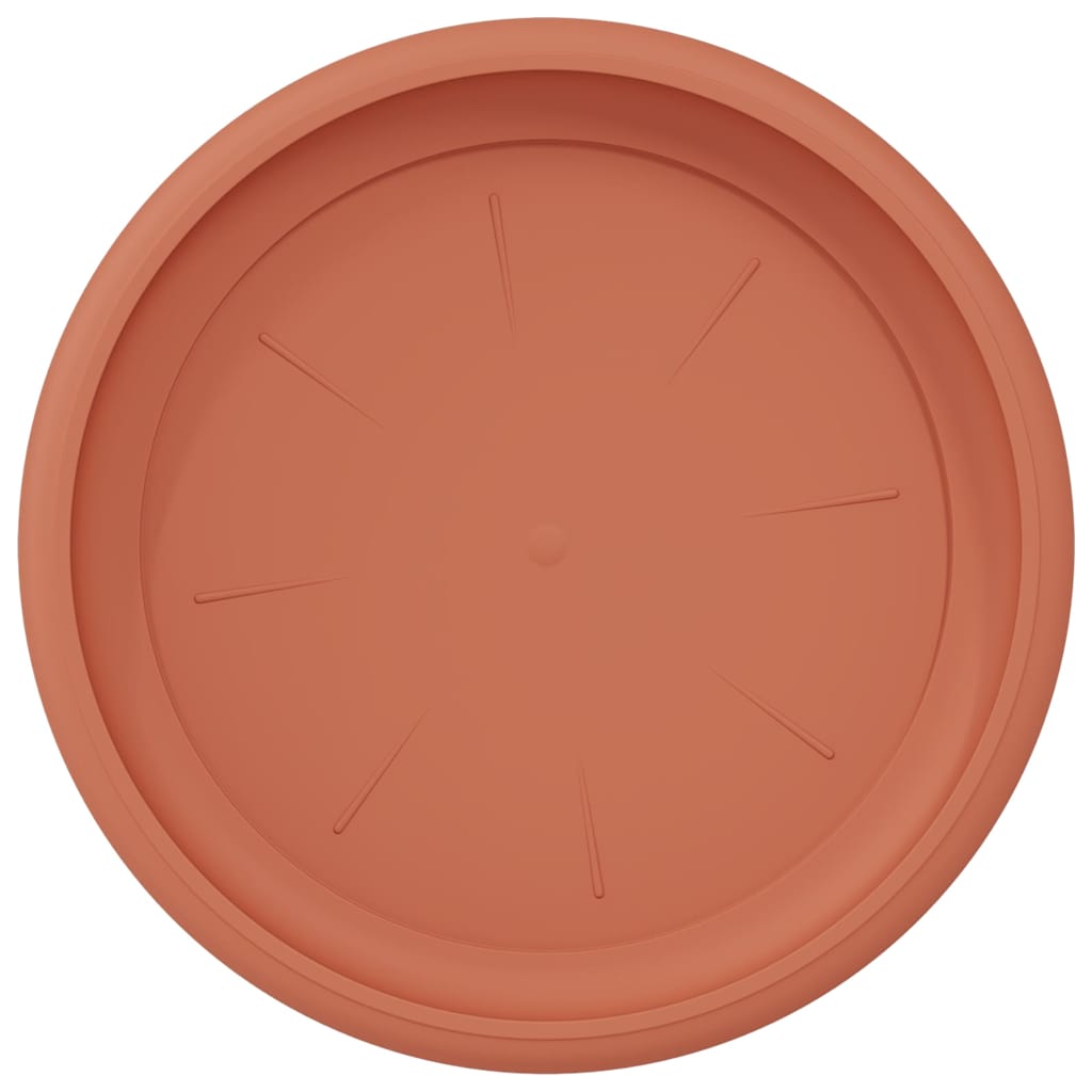 vidaXL Round Flower Tray 24 pcs Brick Red Ø 19 x 2 cm Plastic