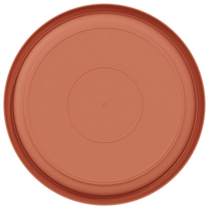 vidaXL Round Flower Tray 24 pcs Brick Red Ø 23.5 x 2.5 cm Plastic