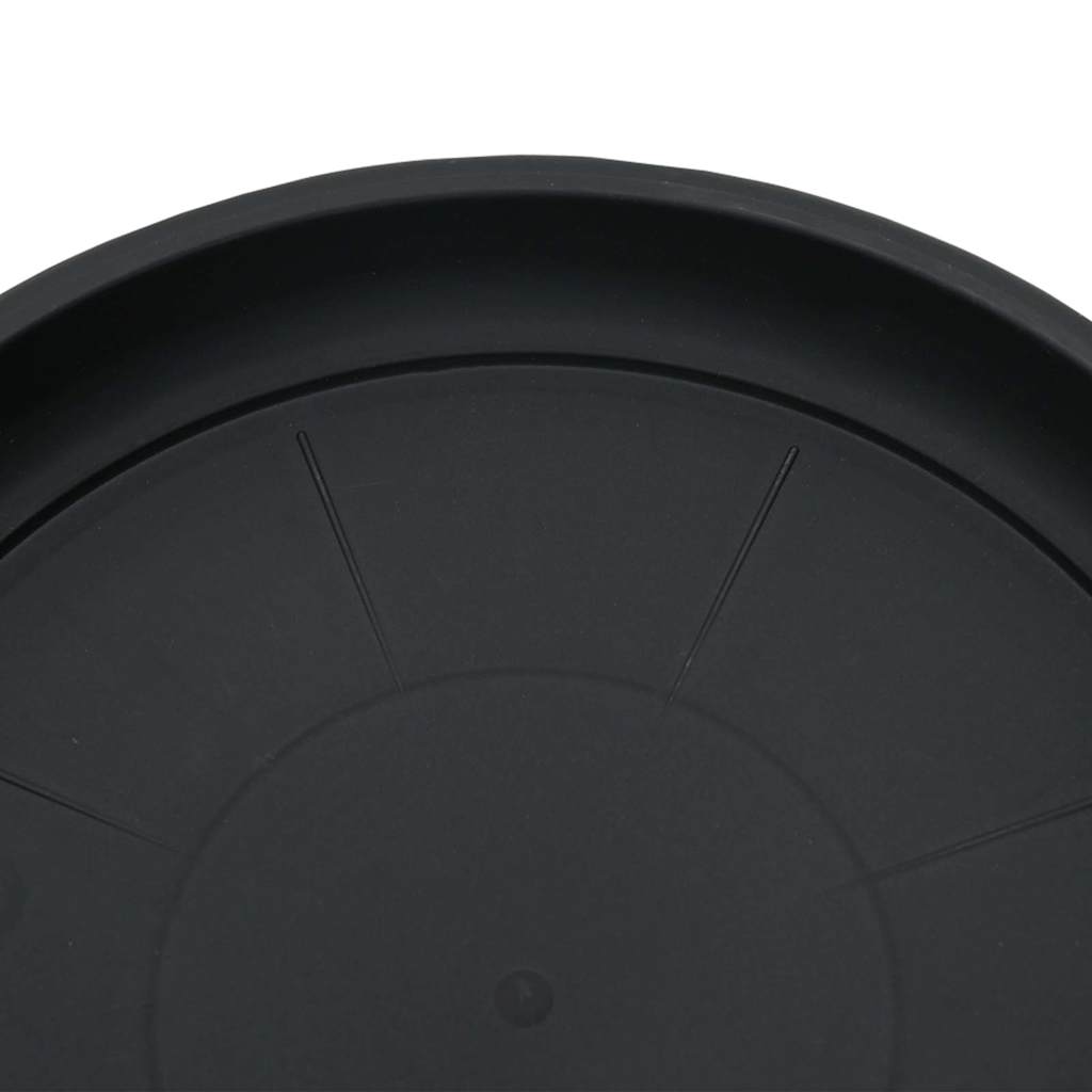 vidaXL Round Flower Tray 24 pcs Black Ø 14 x 2 cm Plastic