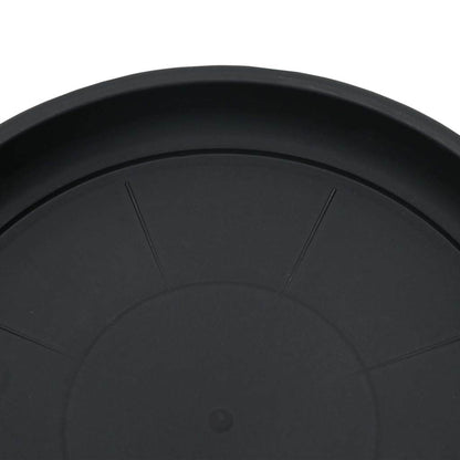 vidaXL Round Flower Tray 24 pcs Black Ø 14 x 2 cm Plastic