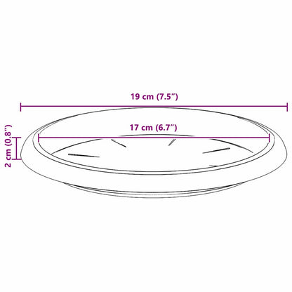 vidaXL Round Flower Tray 24 pcs Black Ø 19 x 2 cm Plastic