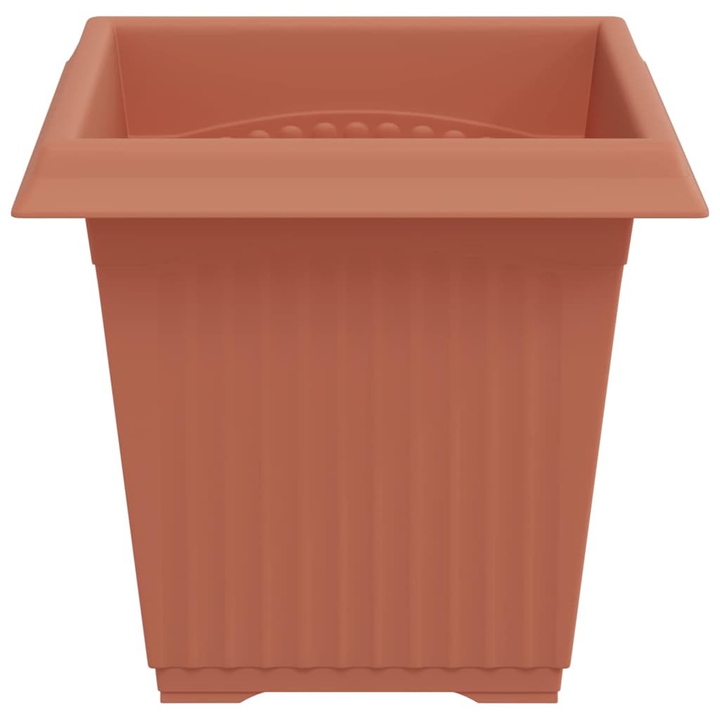 vidaXL Square Flower Pot 6 pcs Brick Red 16 x 16 x 14 cm Plastic