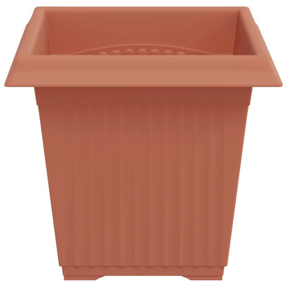 vidaXL Square Flower Pot 6 pcs Brick Red 16 x 16 x 14 cm Plastic