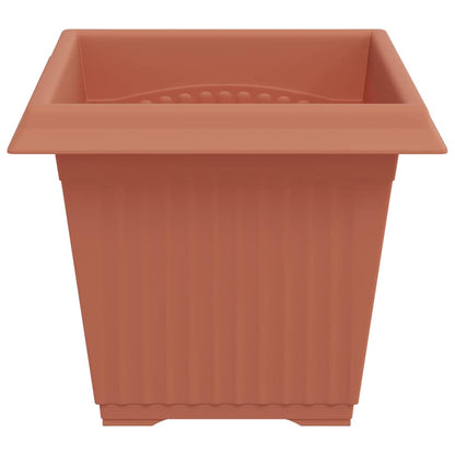 vidaXL Square Flower Pot 6 pcs Brick Red 20 x 20 x 16 cm Plastic