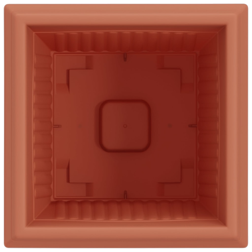 vidaXL Square Flower Pot 6 pcs Brick Red 20 x 20 x 16 cm Plastic
