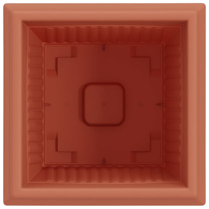 vidaXL Square Flower Pot 6 pcs Brick Red 20 x 20 x 16 cm Plastic