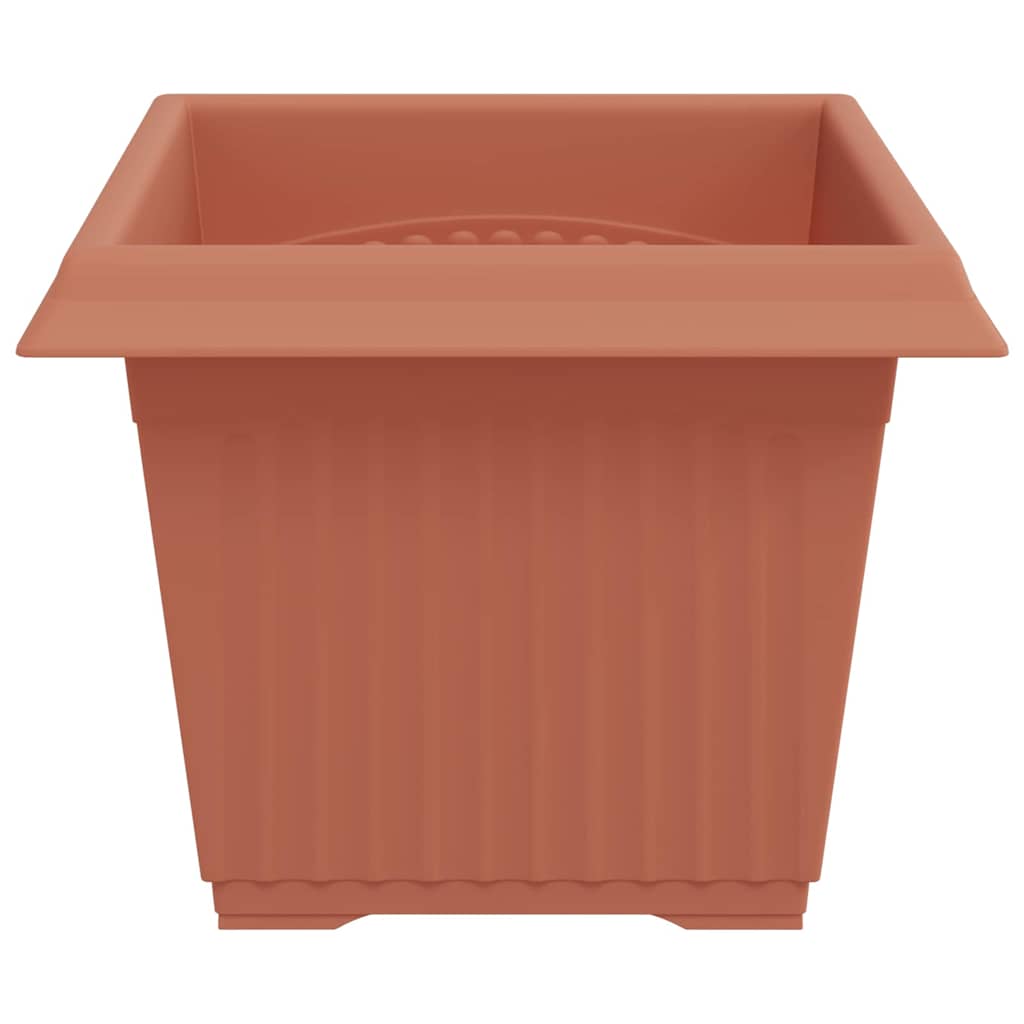 vidaXL Square Flower Pot 6 pcs Brick Red 23 x 23 x 17.5 cm Plastic