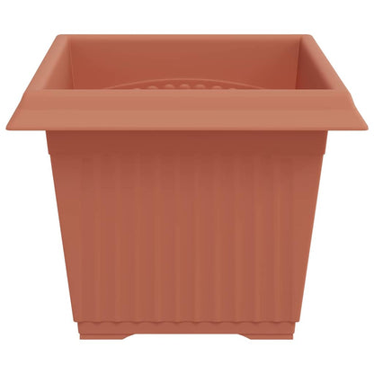 vidaXL Square Flower Pot 6 pcs Brick Red 23 x 23 x 17.5 cm Plastic