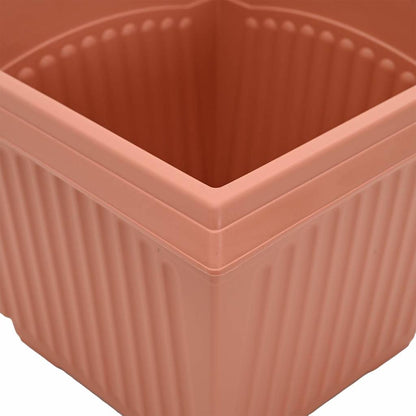 vidaXL Square Flower Pot 6 pcs Brick Red 28.5 x 28.5 x 22 cm Plastic