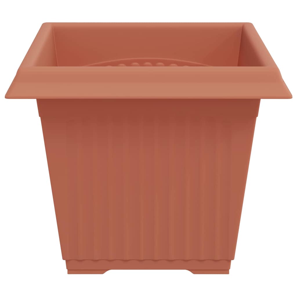 vidaXL Square Flower Pot 6 pcs Brick Red 33 x 33 x 26 cm Plastic