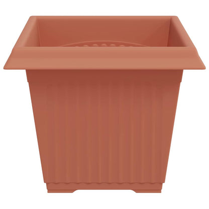 vidaXL Square Flower Pot 6 pcs Brick Red 33 x 33 x 26 cm Plastic