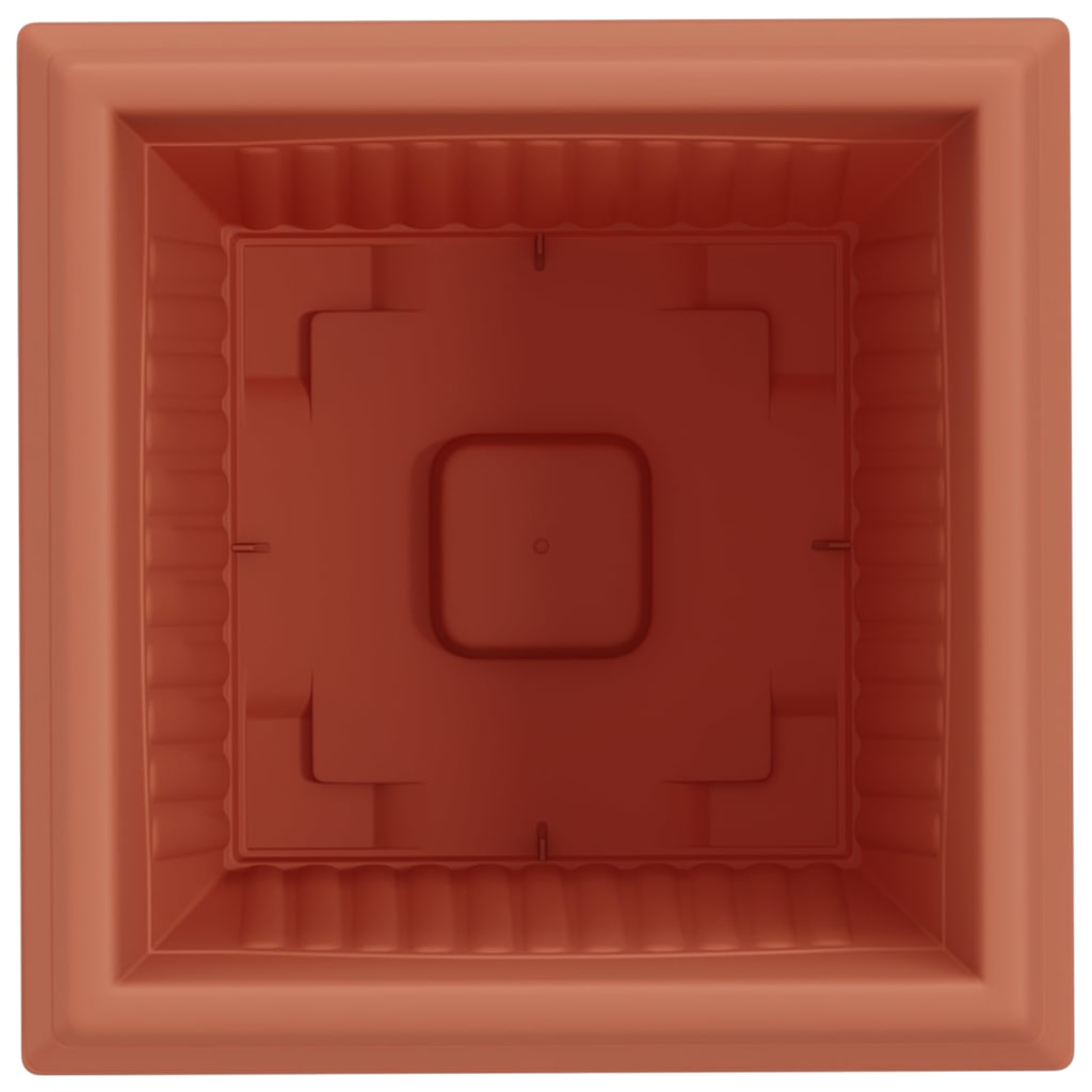vidaXL Square Flower Pot 6 pcs Brick Red 33 x 33 x 26 cm Plastic