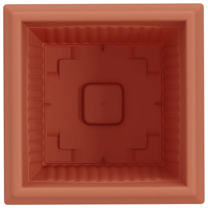 vidaXL Square Flower Pot 6 pcs Brick Red 33 x 33 x 26 cm Plastic