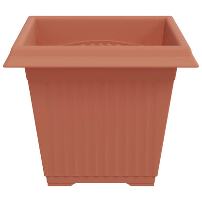 vidaXL Square Flower Pot 6 pcs Brick Red 38 x 38 x 30 cm Plastic