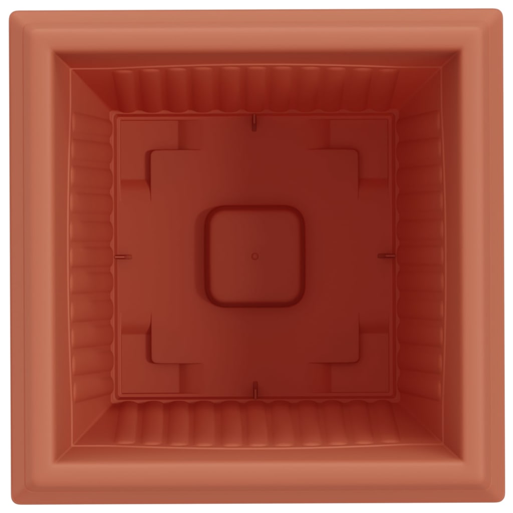 vidaXL Square Flower Pot 6 pcs Brick Red 38 x 38 x 30 cm Plastic