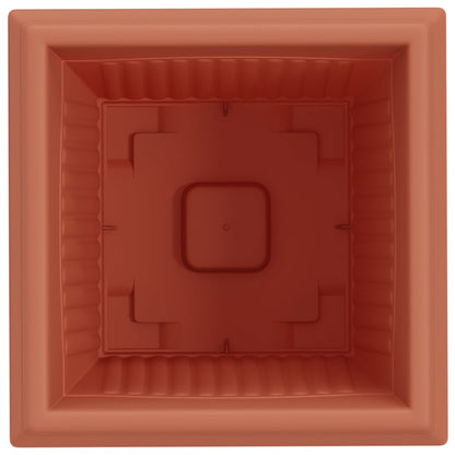 vidaXL Square Flower Pot 6 pcs Brick Red 38 x 38 x 30 cm Plastic