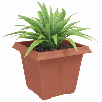 vidaXL Square Flower Pot 6 pcs Brick Red 43 x 43 x 33.5 cm Plastic