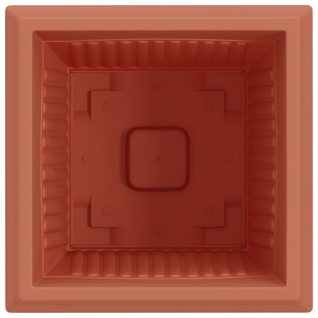 vidaXL Square Flower Pot 6 pcs Brick Red 43 x 43 x 33.5 cm Plastic