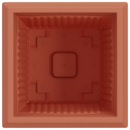 vidaXL Square Flower Pot 6 pcs Brick Red 43 x 43 x 33.5 cm Plastic